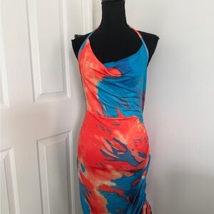 Vibrant Halter Neck Dress